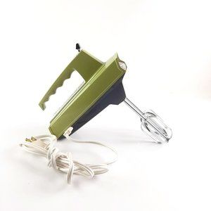 Vintage Sunbeam Mixmaster 5 Speed Electric Hand Mixer Model H-AL AVACADO GREEN